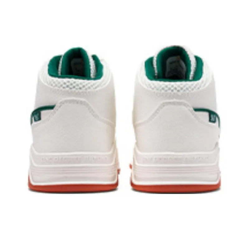 361° Anti Slip Wear Resistant Mid Top Skateboard Shoes Women's White Green-3