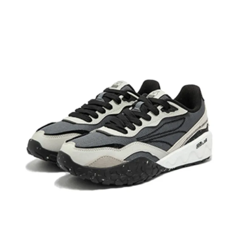 361° Crunchy Biscuit 2 Anti Slip Wear Resistant Low Top Chunky Sneakers Women's Black Gray-1