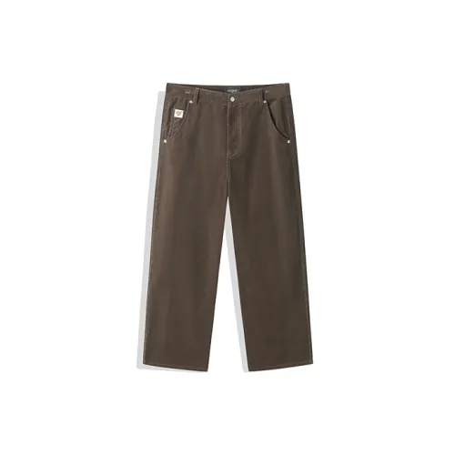 PEACEBIRD MEN Casual Pants Unisex Brown First Batch