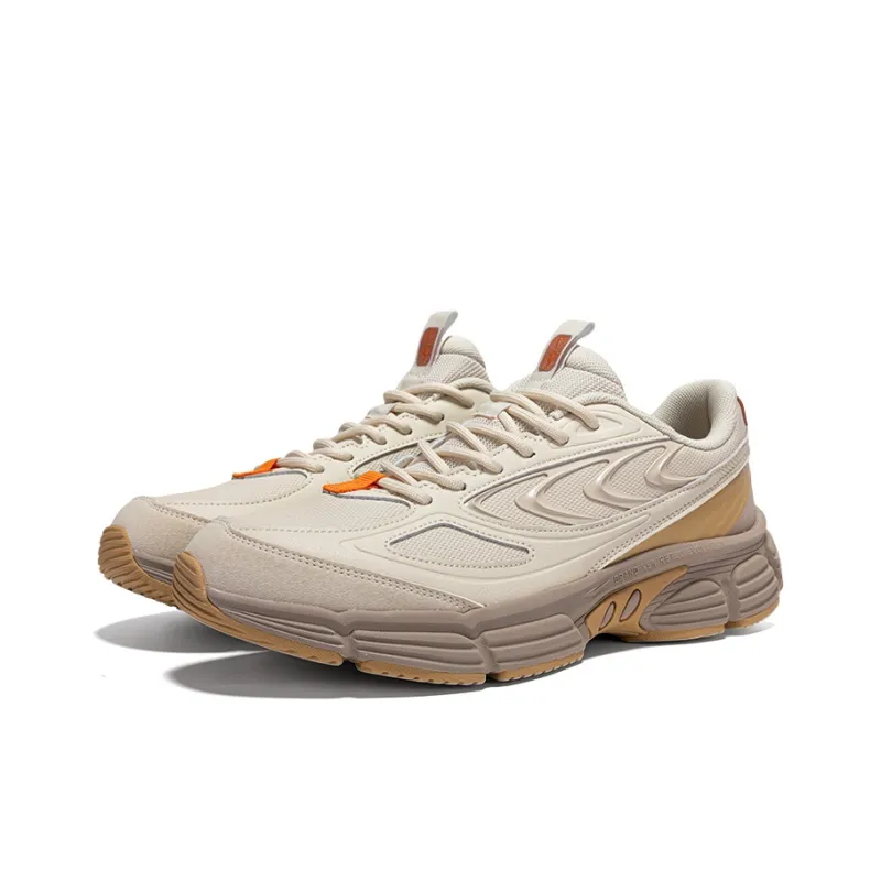 Erke Grandiose Wear Resistant Height Increasing Low Top Casual Shoes Men's Warm Linen Gray Brown-2