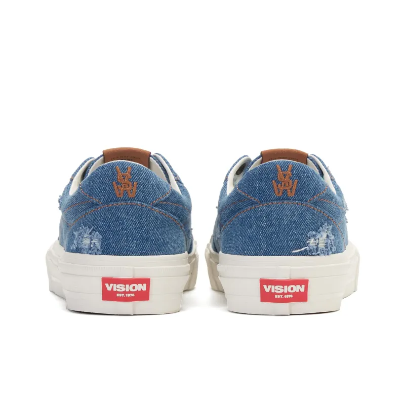 Vision Street Wear Flat Top Low Top Skateboard Shoes Unisex Denim Blue-4