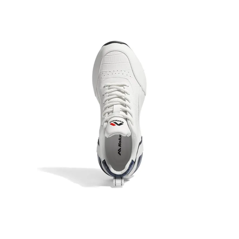 KOLUMB Non slip Wear resistant Shock Absorption Low Top Casual Running Shoes Men's White Blue-3