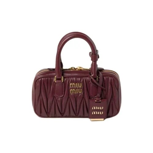 MIU MIU Arcadie Series Leather Shoulder Bag Crossbody Bag Handbag Mini Women's Garnet Red