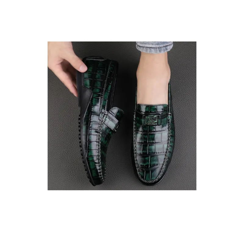 CKVUSAMG Gommino Loafers Unisex Black/Blue-12