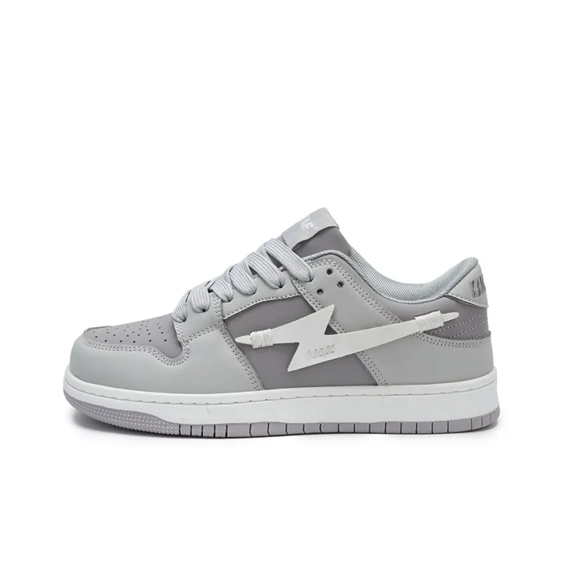 BKAE Slip Resistant Water Resistant Low Top Skateboard Shoes Unisex Gray-0