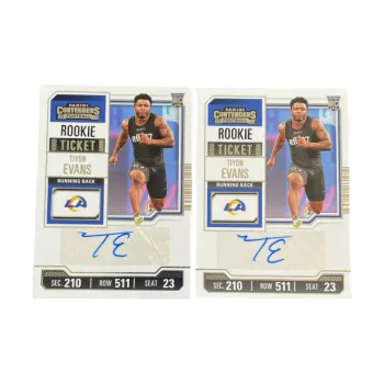 PANINI 2023 Ball Game Ticket Rising Stars RC Rams Evans Signature Card Player Card Access Pass Sports Cards 2 Pcs