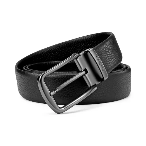 PIERRE CARDIN Cow Head Leather Belts Men's Black 3.4cm