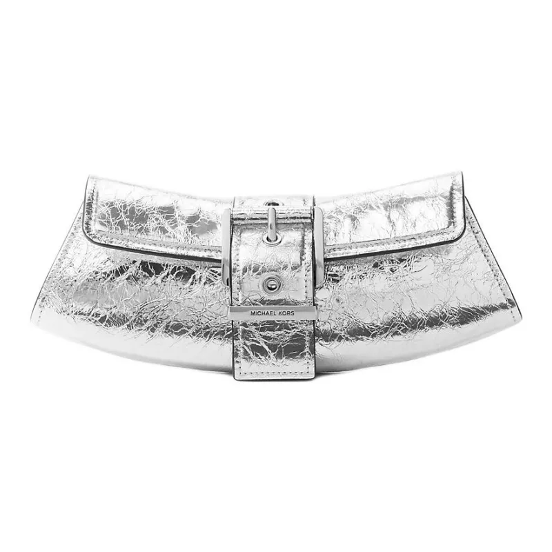 MICHAEL KORS Leather Handbag, Shoulder Bag Women's Silver-1