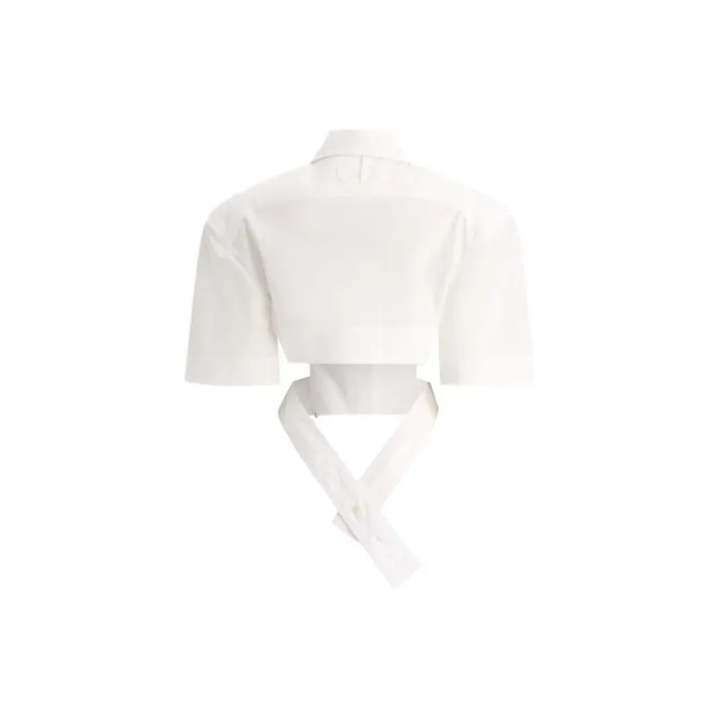 Jacquemus Bari Cropped Shirt 'White'-1