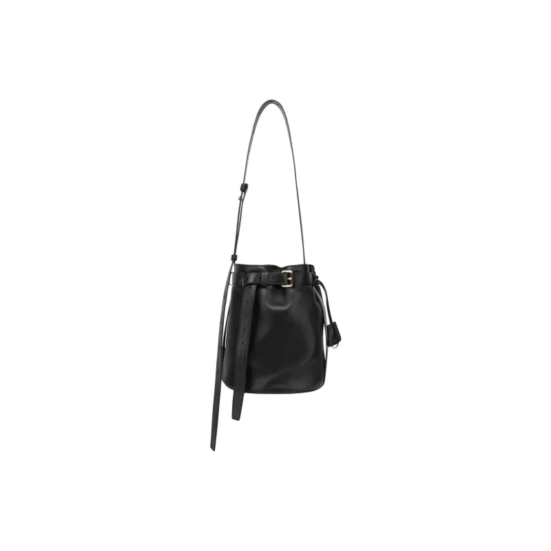 MOSCHINO Sheepskin Bucket Bags Shoulder Bags Women's Black-0