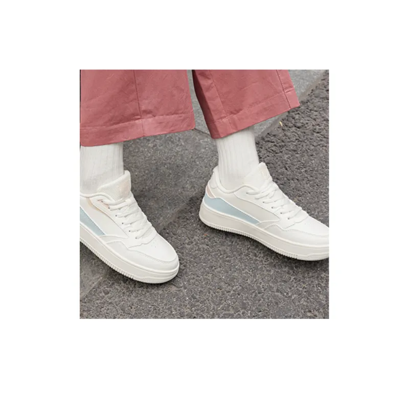 361° Anti-Slip Wear-Resistant Low-Top Skateboard Shoes Women's Feather White Thin Blue Yarn-2