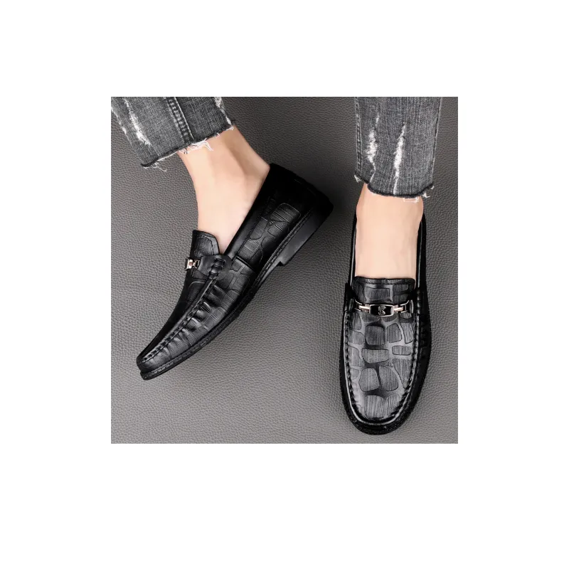 CKVUSAMG Gommino Loafers Unisex Black/Brown-3