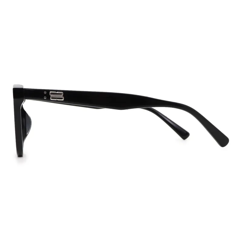 Pair Ponyo Plate Frame Irregular Shape Sunglasses Unisex Black-2