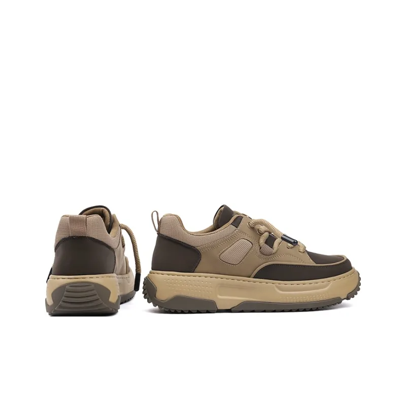 Tide Attack Low Top Casual Shoes Men's Dark Khaki-2