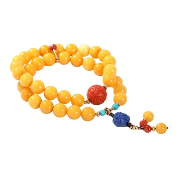 S&A Amber Beeswax Fine Jade Bracelets Women's