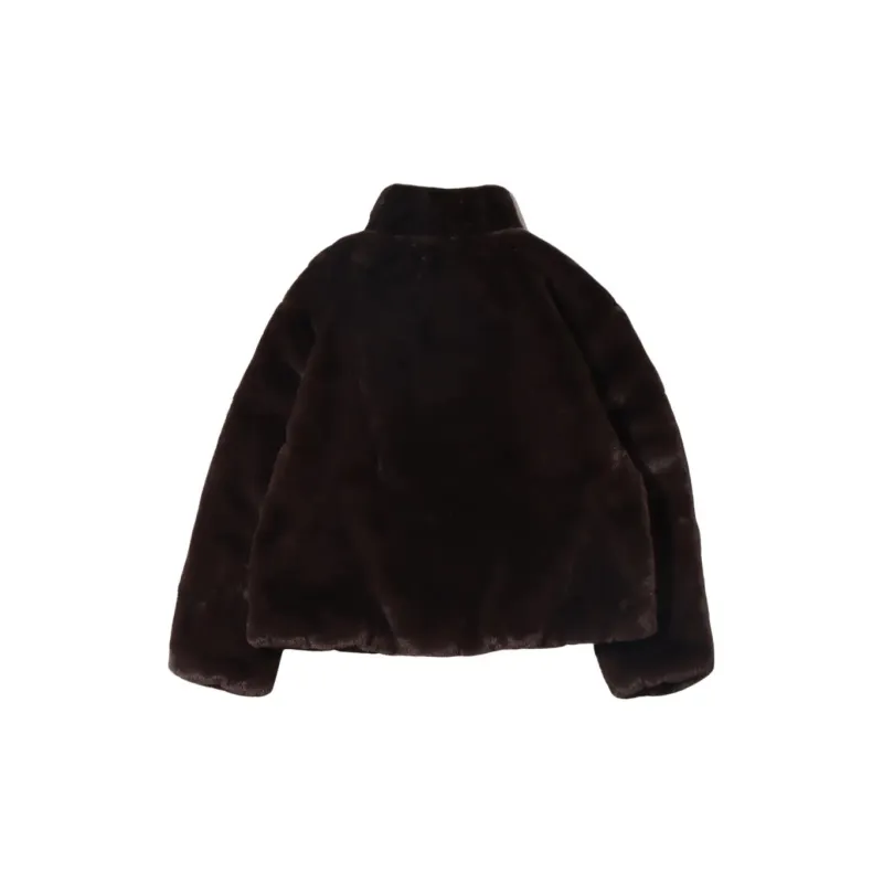 Nike Women'ss Oversized Swoosh Logo Jacket Asia Sizing Velvet Brown-1