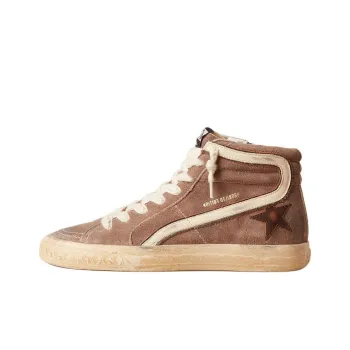 Golden Goose Slide High-Top Skateboard Shoes Men's Brown
