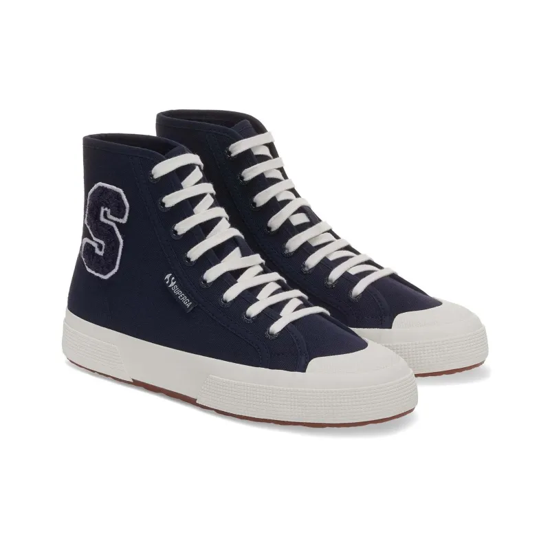 SUPERGA Slip-Resistant High-Top Skateboard Shoes Unisex Blue-2