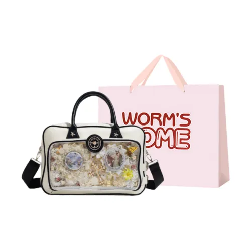 Worm's Home Handbags Black With White