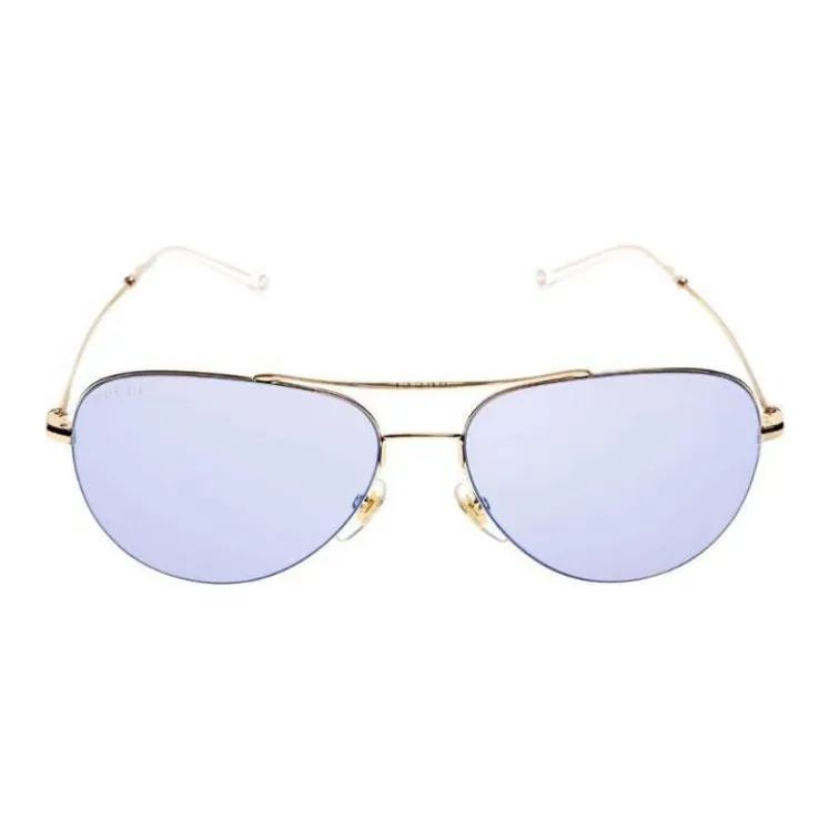 GUCCI Metal Aviator Sunglasses Unisex Gold-1