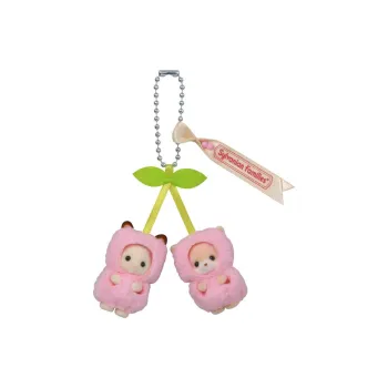 Sylvanian Families Cherry Chocolate Bunny Keychain Dolls Plush Pendant Small Size Tall