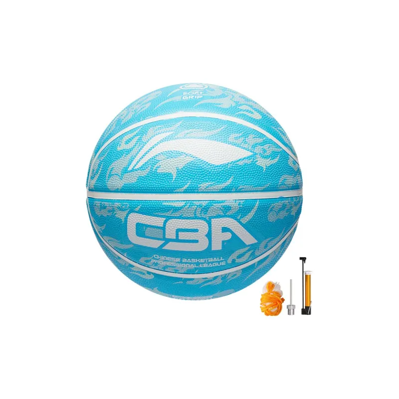 LiNing CBA Collection Rubber Basketball Dark Blue/Light Blue Size 5 Glow In The Dark Unisex-0