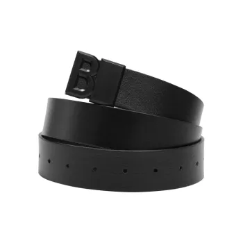 BLACKHEAD Head B Block Buckle Decoration Cow Leather Belts Unisex Width 3.5cm
