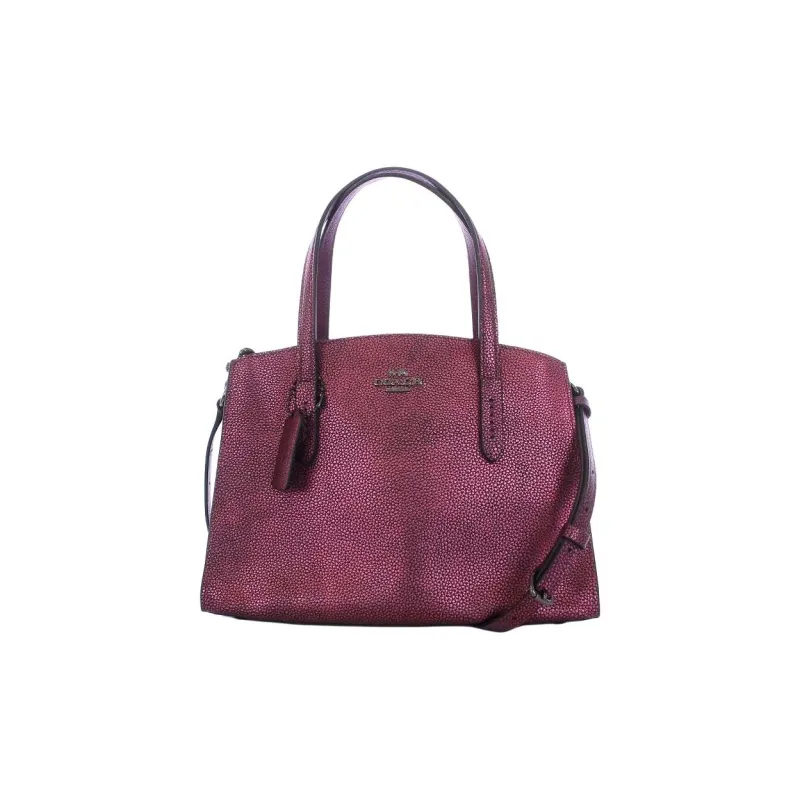 COACH Charlie Grained Leather Tote Bag Shopping Bag Shoulder Bag Crossbody Bag Handbag Large Size Women's Dark Red-1