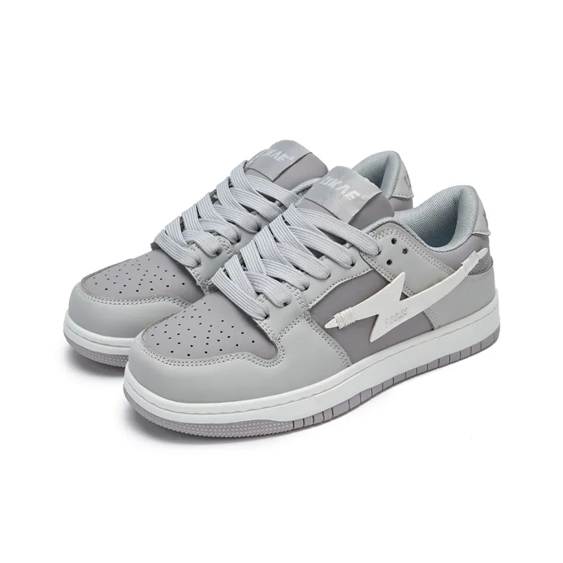 BKAE Slip Resistant Water Resistant Low Top Skateboard Shoes Unisex Gray-2