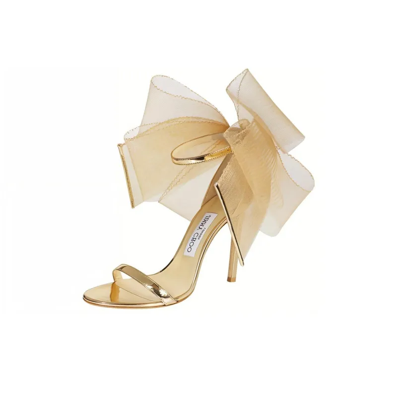 Jimmy Choo Aveline One-Strap Sandals 10cm Women's Gold-2