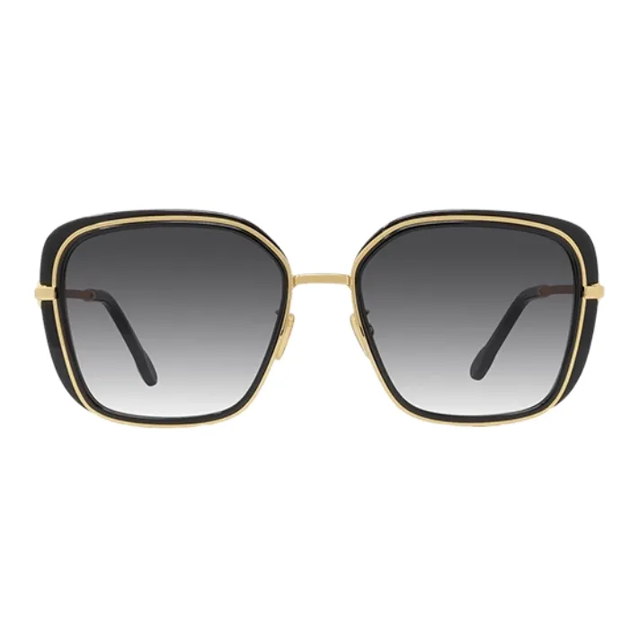 FRED Metal Acetate Irregular Shape Sunglasses Unisex Gold-1