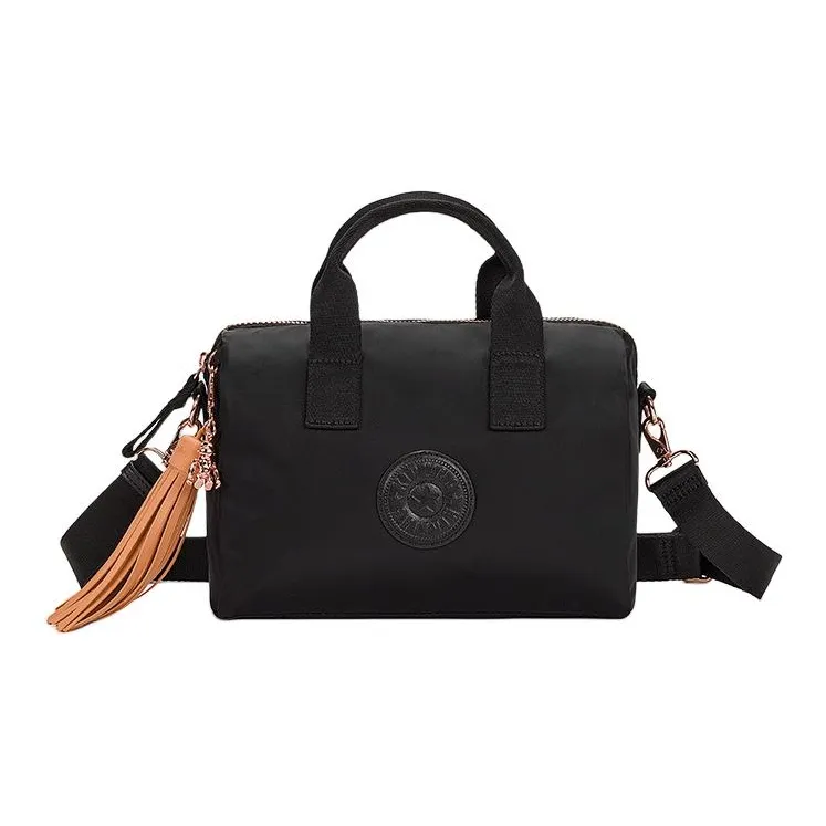 Kipling Polyamide Handbag, Shoulder Bag, Crossbody Bag Small Size Women's Black & Rose Gold-0