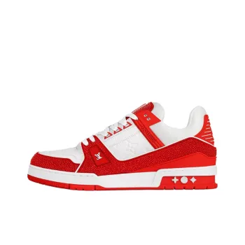 LOUIS VUITTON Trainer Low Top Skateboard Shoes Women's Red