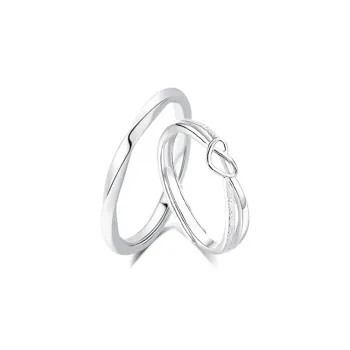 Asia Star Sterling Silver S999 Couple Rings Ring Unisex