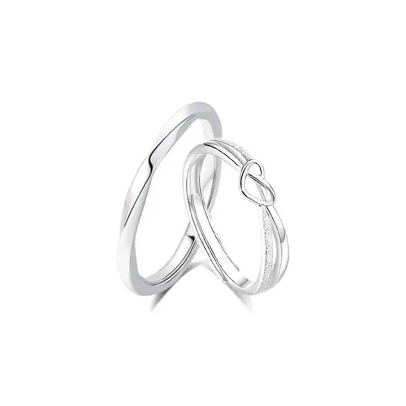 Asia Star Sterling Silver S999 Couple Rings Ring Unisex-0