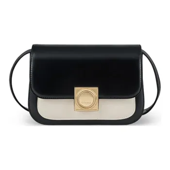 DISSONA Cow Leather Crossbody Bag, Shoulder Bag Women's Black White