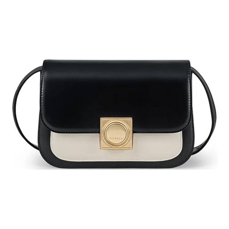 DISSONA Cow Leather Crossbody Bag, Shoulder Bag Women's Black White-0