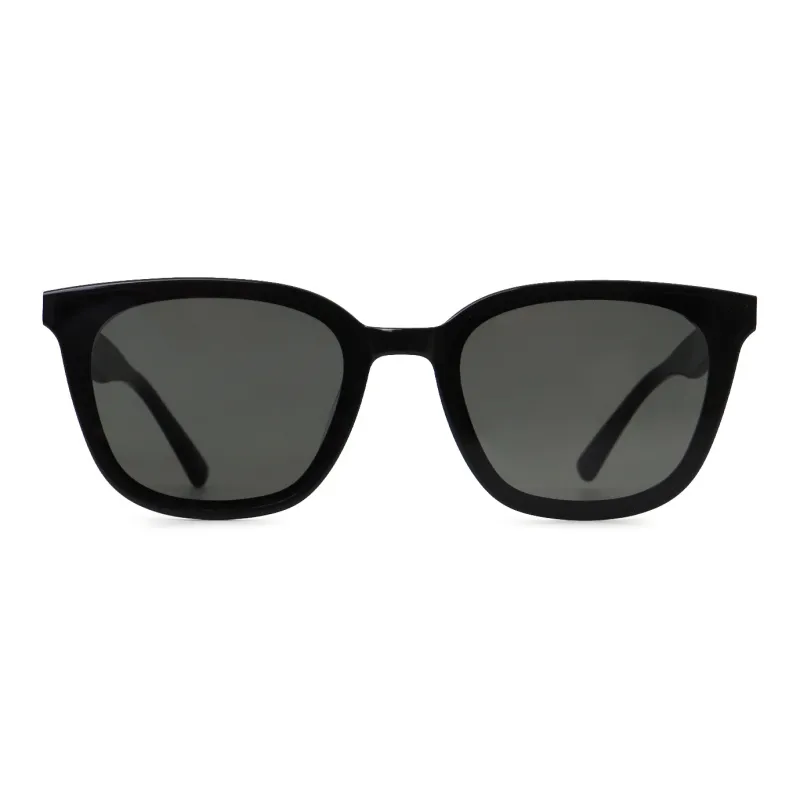 Pair Ponyo Plate Frame Irregular Shape Sunglasses Unisex Black-1