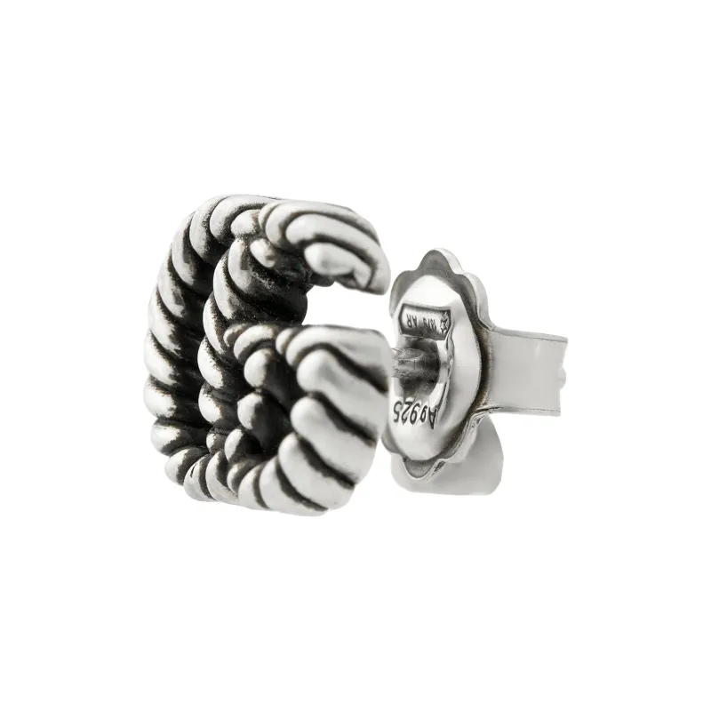 GUCCI 925 Sterling Silver Earrings Women's Silver-2