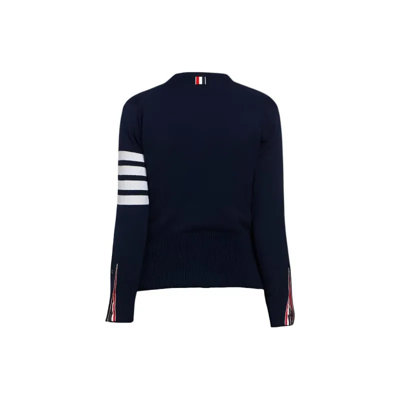 THOM BROWNE 4 Bar Striped Buttoned Cardigan-1