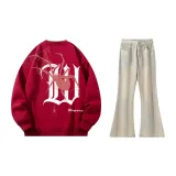 Set (Burgundy Sweatshirts+Yellow Mud Jeans)