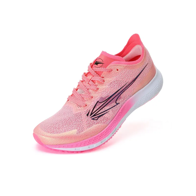XINGHUOLI Cushioned Slip-Resistant Breathable Low-Top Carbon Plate Technology Running Shoes Unisex Highlighter Pink-1