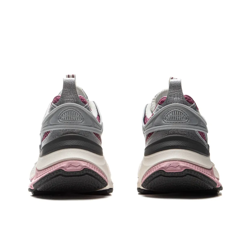 LiNing Star Cushioning Abrasion Resistant Breathable Low Top Chunky Sneakers Women's Silver White Purple-5