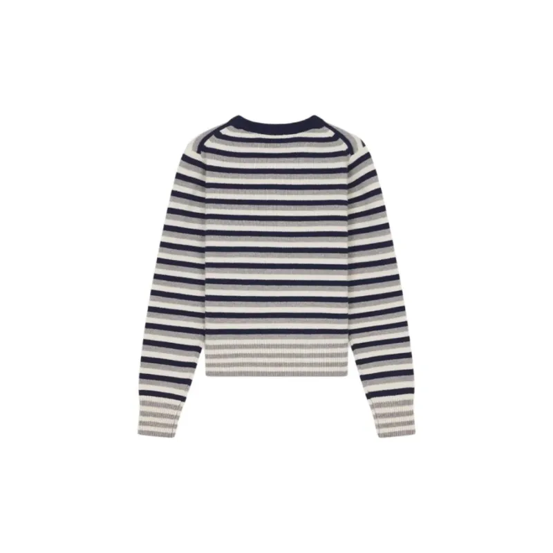 Maison Kitsune Fox Head Intarsia Striped Regular Jumper-1