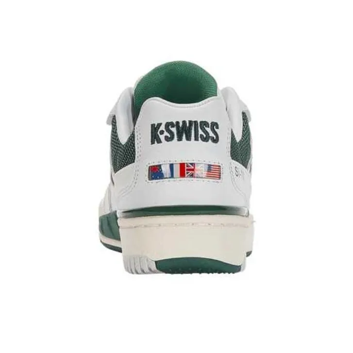 KSWISS Slip Resistant And Abrasion Resistant Coverage Low Top Tennis Shoes Men's BRILLIANT WHITE/POSY GREEN-4