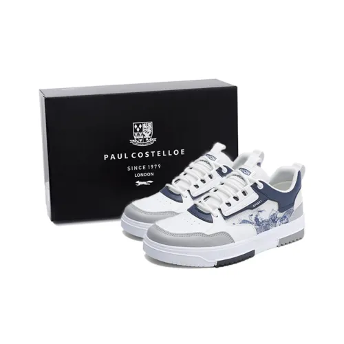 PAUL COSTELLOE Skateboard Shoes Men Low-Top White/Blue