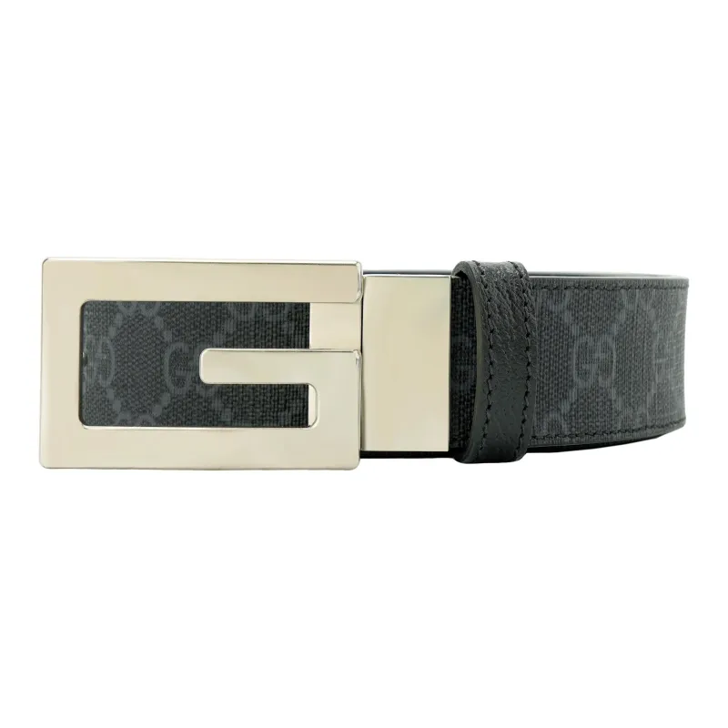 GUCCI Reversible Belt With Square G Buckle Gg Supreme-0