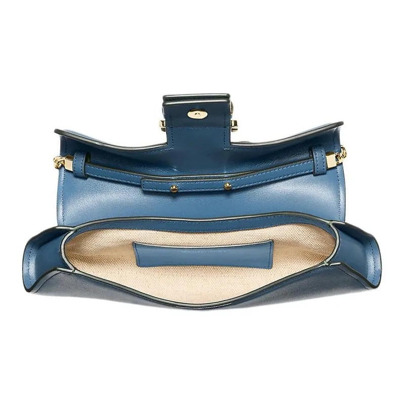 MICHAEL KORS Leather Handbag Shoulder Bag Small Size Women's Blue-2