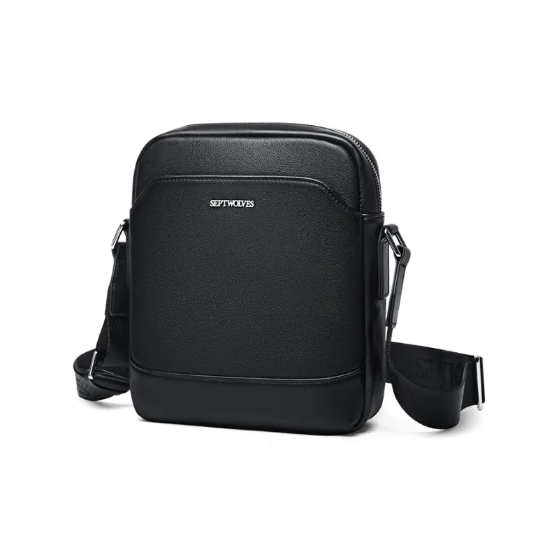 SEPTWOLVES Cow Leather Shoulder Bag Crossbody Bag QPL Regular Unisex Black-0
