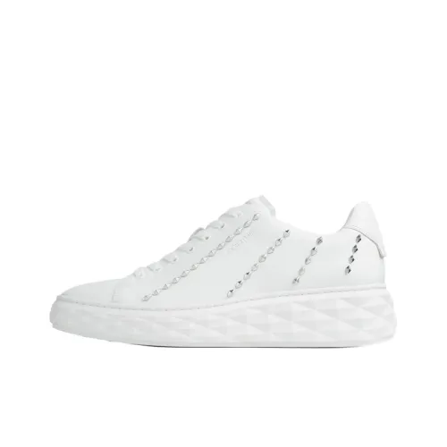 Jimmy Choo Diamond Light Maxi Low Top Skateboard Shoes Men's White
